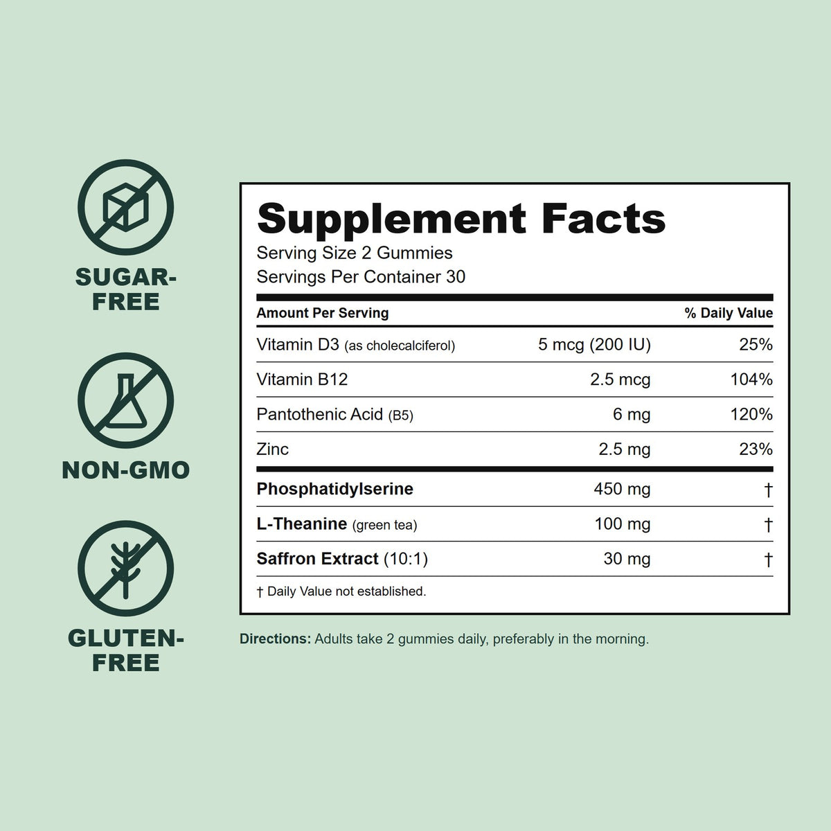 Holm Cortisol Support Gummies supplement facts